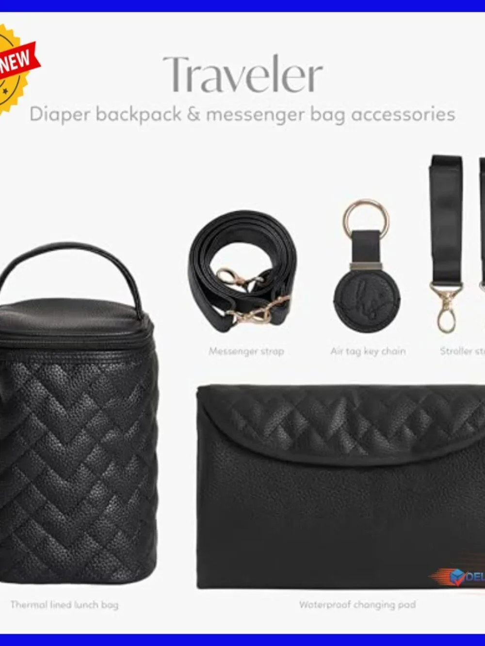 Large Travel Diaper Backpack Set with USB-C Port and 11 Pockets